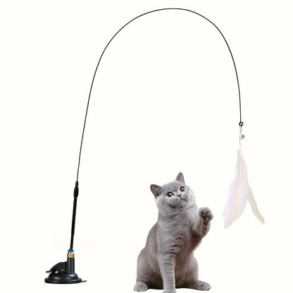 Cat Teaser Toy - Interactive Bell & Feather Wand